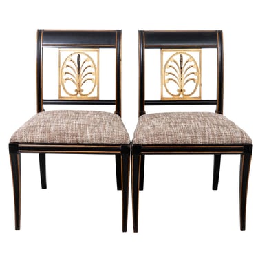 Pair of Regency Style Ebonized Side Chairs