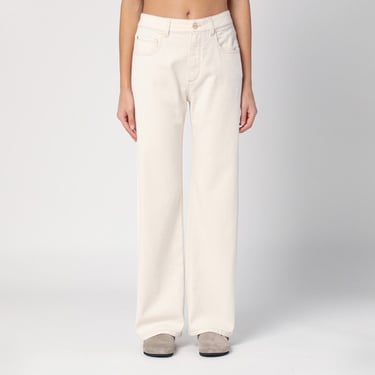 Brunello Cucinelli Wide Écru Denim Trousers Women