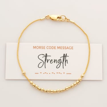 Strength Morse Code Bracelet, Hidden Message Bracelet, Encouragement, Motivation, Cancer Support, Breast Cancer Gift, Friendship Bracelet 