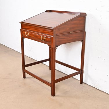 Henkel Moore Chippendale Carved Mahogany Slant Front Architect’s Desk