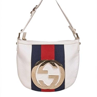 Gucci - White Calfskin Leather Blondie Mini Hobo Shoulder Bag