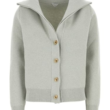 Bottega Veneta Women Light Grey Wool Cardigan