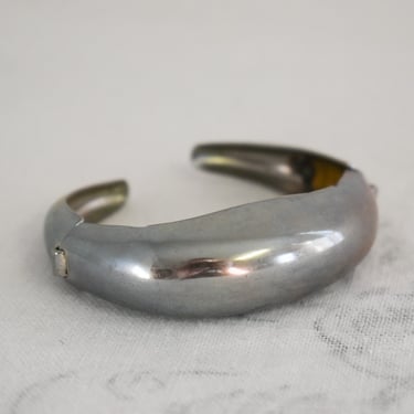 1950s Silver Double Hinged Cuff Bracelet 