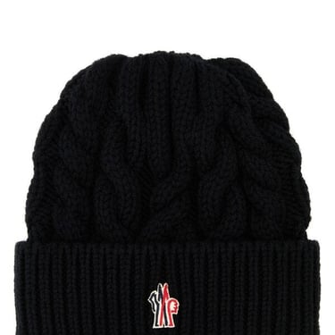 Moncler Grenoble Women Black Wool Beanie Hat