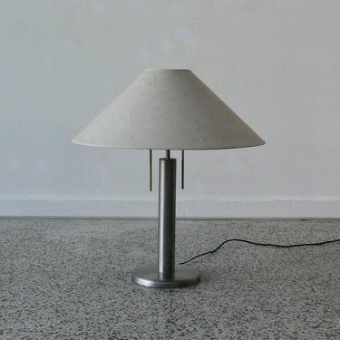 Vintage Robert Sonneman Attributed for George Kovacs Brushed Steel Table Lamp 