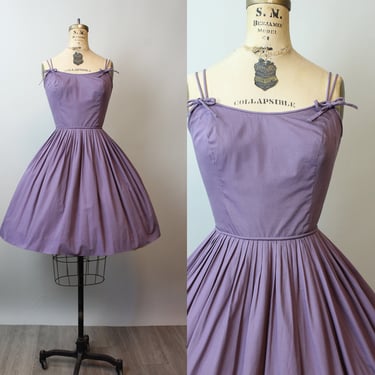 1950s COTTON purple sun dress xs | new spring 