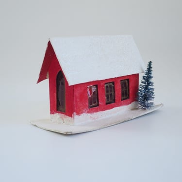 Vintage Japan Putz House, Mini Cardboard Village, New Home Gift Ideas, Imperfect 