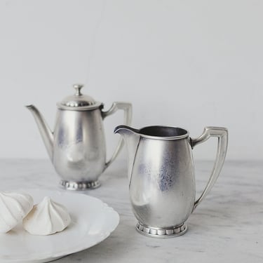 Set of Christofle Silver Tea Pot & Creamer