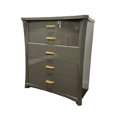 AVAILABLE: Charcoal Lacquered Modern Chest 