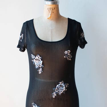 1990s Embroidered Mesh Dress | Vivienne Tam 