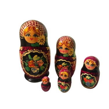 VINTAGE Russian Nesting Dolls, Matryoshka  Hand Painted Dolls 