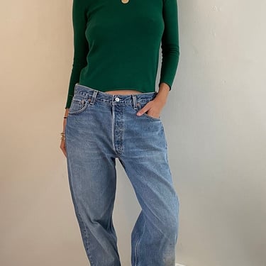 33 Levis 501 vintage jeans / vintage faded light soft wash curvy high waisted button fly slouchy baggy tall boyfriend Levis 501 jeans | 33 