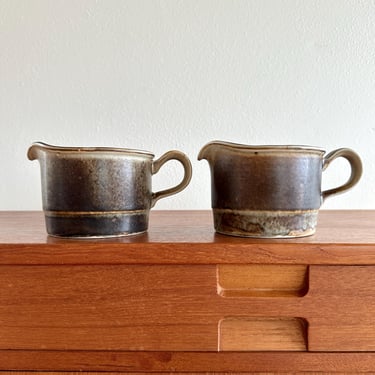 Porsgrund Norway Lava gravy boat / 1970s vintage sauce pitcher / Eyestein Sandnes design serving dishes 