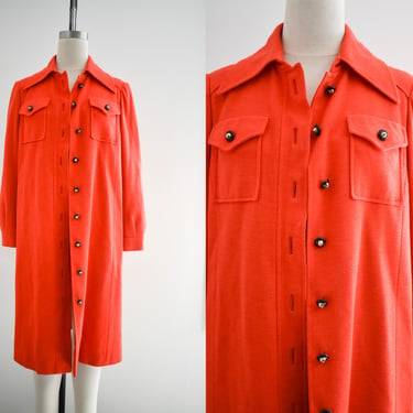 1960s/70s Pat Sandler Knit Red-Orange Coat 