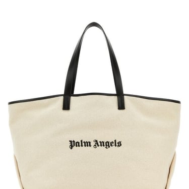 Palm Angels Women Sand Canvas Shopping Bag