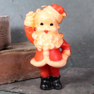 Vintage GURLEY Santa Candle | Circa 1950s Vintage Gurley Candle | Original Label in Place | Vintage 5" Santa | Vintage Holiday 