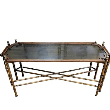 Faux Bamboo Console Hollywood Regency 