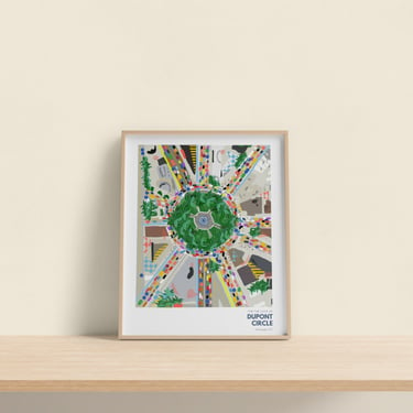 Dupont Circle Map, Cubicle Decor, Travel prints 