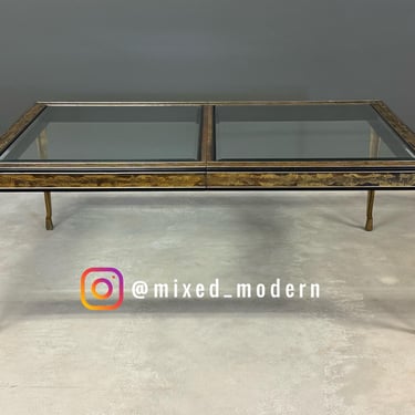 Bernhard Rohne for Mastercraft Acid Etched Brass Dining Table 