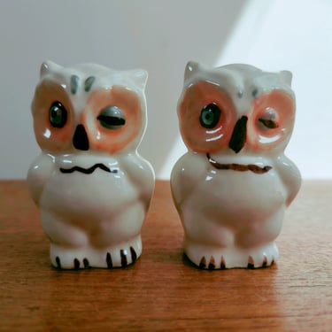 Vintage Shawnee Pottery Salt & Pepper Shakers | Winking Owl 