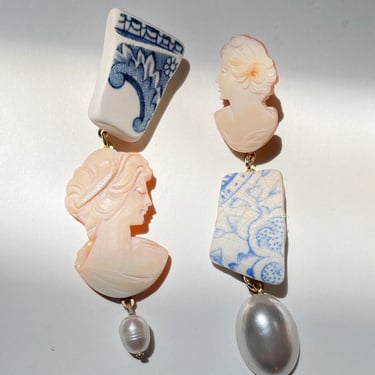 Curio cameo earrings 