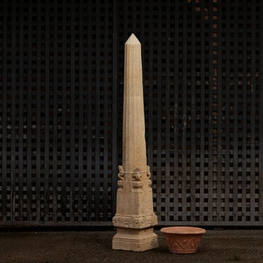 19th Century Angol-Indian Limestone Obelisk