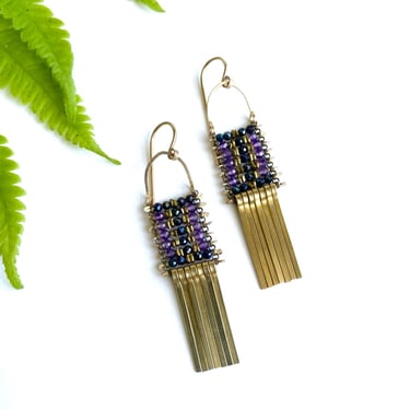  Minima Earrings in Amethyst and Spinel