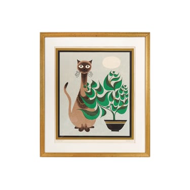 Keith Llewellyn De Carlo Lithograph on Paper Cat 