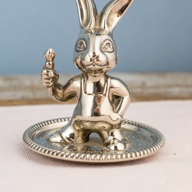 Vintage Silverplate English Hare Jewelry Stand