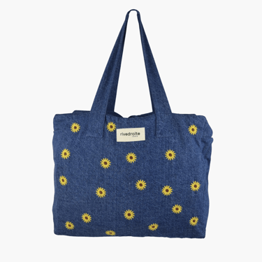 Célestins bag, denim yellow sunflower