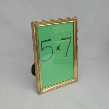 Vintage Picture Frame - Gold Tone Metal w/ Glass - Decorative Corner Pieces - Tabletop - Holds 5