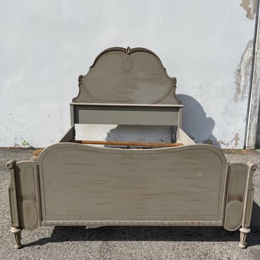 Antique Bed Shabby Chic Primitive Rustic French Provincial Headboard Bed Frame Wood Vintage Bedroom Furniture Country CUSTOM PAINT AVAILABLE 