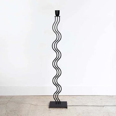 1980s Postmodern Squiggle Floor Lamp Memphis Style Wave by Alsy Torchiere (No Shade) 