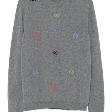 Gucci Men Long Sleeve Crew-Neck Cashmere Sweater
