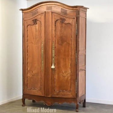 French Provincial Louis XV Style Armoire 