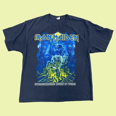 Vintage Iron Maiden Tee Retro 2000s Unisex Size 2XL + Somewhere Back in Time + Heavy Metal Band + Black Cotton + S/S + Crew Neck + Graphic T 