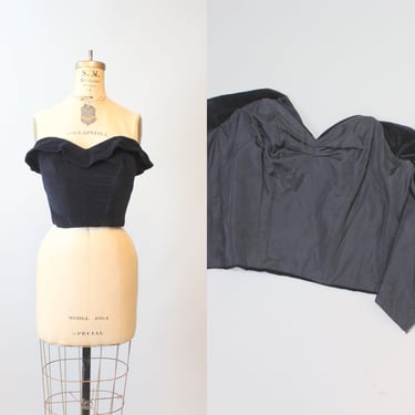 1950s BETTY LOU velvet bustier corset top xs | new fall 
