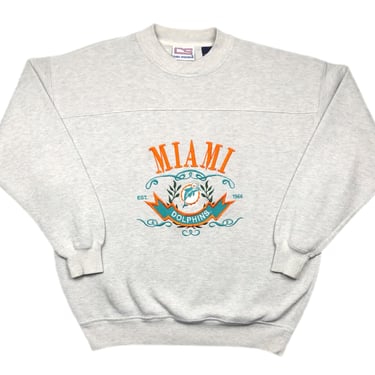 Vintage 90s Crable Sportswear Miami Dolphins Football Embroidered NFL Crewneck Sweatshirt Pullover Size Large/XL 