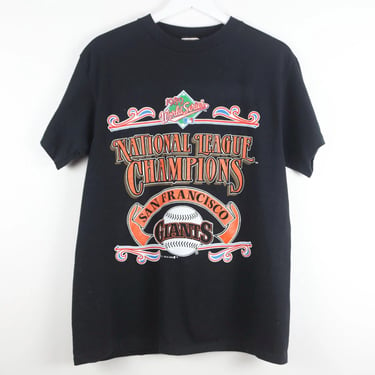 Vintage 1989 SAN FRANCISCO GIANTS will clark vintage World Series Baseball mlb black and orange Candlestick park vintage shirt - size Medium 