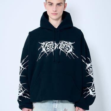 Vetements Men Death Metal Cropped Hooded Sweatshirt