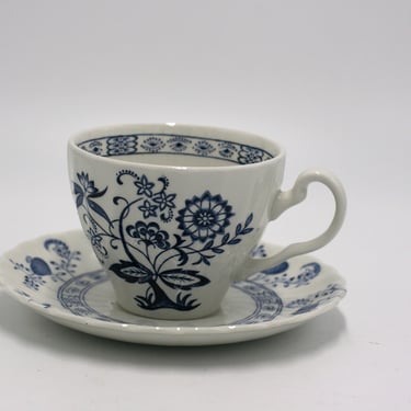 vintage Blue Nordic cup and saucer johnson brothers 