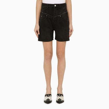 Isabel Marant Black Cotton Denim Shorts Women