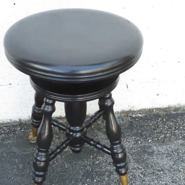 Victorian Late 1800s Glass Ball and Claw Feet Piano Stool 5273