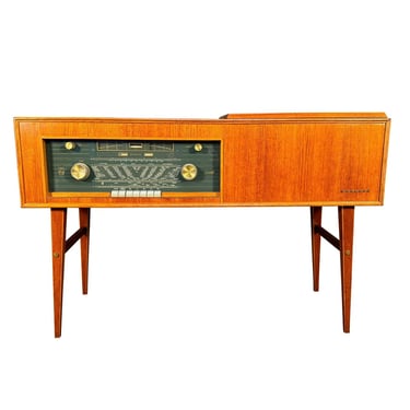 Vintage Scandinavian Mid Century Teak Stereo Console by Phillips 