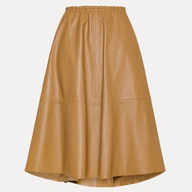 14015_My Skirt - Nappa Leather Skirt - Noisette