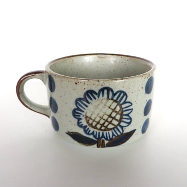 Vintage Otagiri Stoneware Soup Mug From Japan, Retro Floral Oversized Soup Cup 