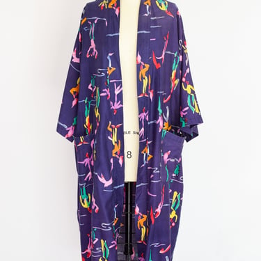 Vintage Bill Blass Novelty Print Robe | OS 