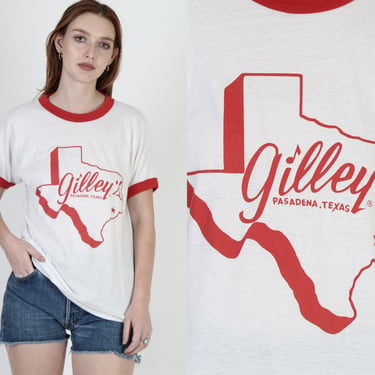 Mickey Gilley's Texas T Shirt / Worlds Largest Honky Tonk / Double Sided Graphic / Vintage 80s Country  Dance Hall Tee 