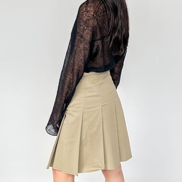 Prada Khaki Pleated Skirt (M)