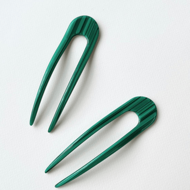 Machete Hair Pin in Malachite